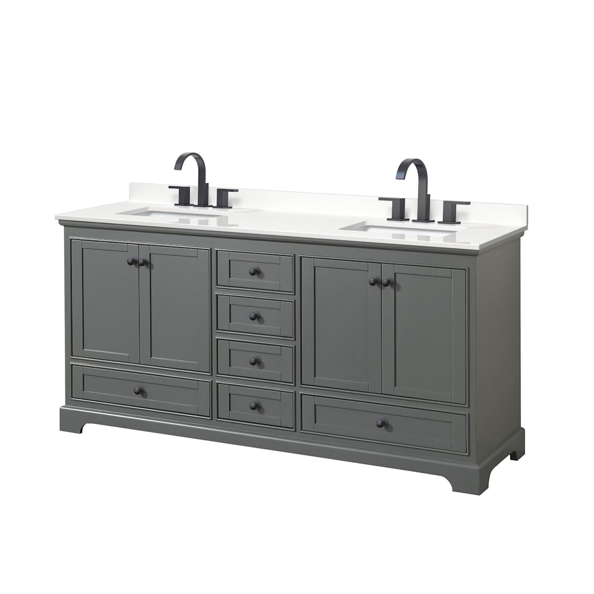 Deborah 72" Free Standing Double Basin Vanity Set with Cabinet and Quartz Vanity Top