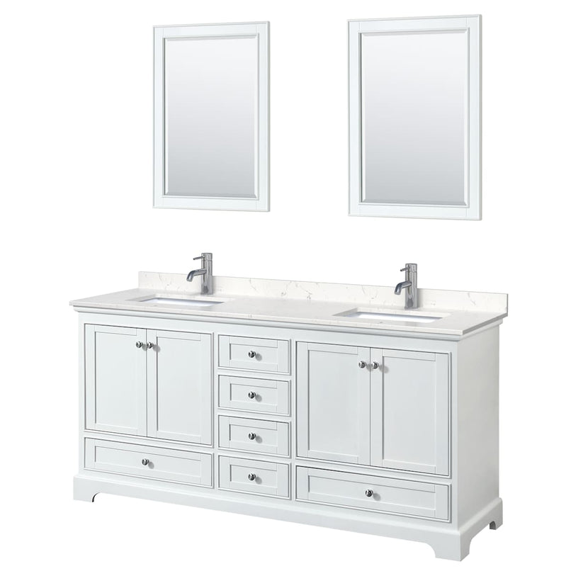 Deborah 72" Free Standing Double Basin Vanity Set with Cultured Marble Vanity Top and Framed Mirror - image 10