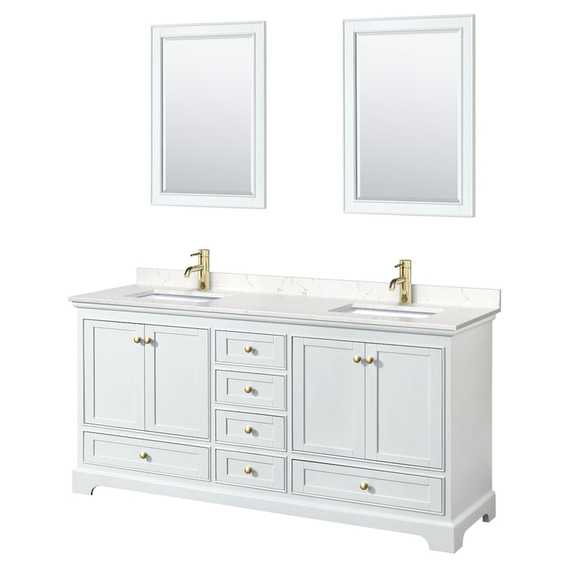 Deborah 72" Free Standing Double Basin Vanity Set with Cultured Marble Vanity Top and Framed Mirror - image 13