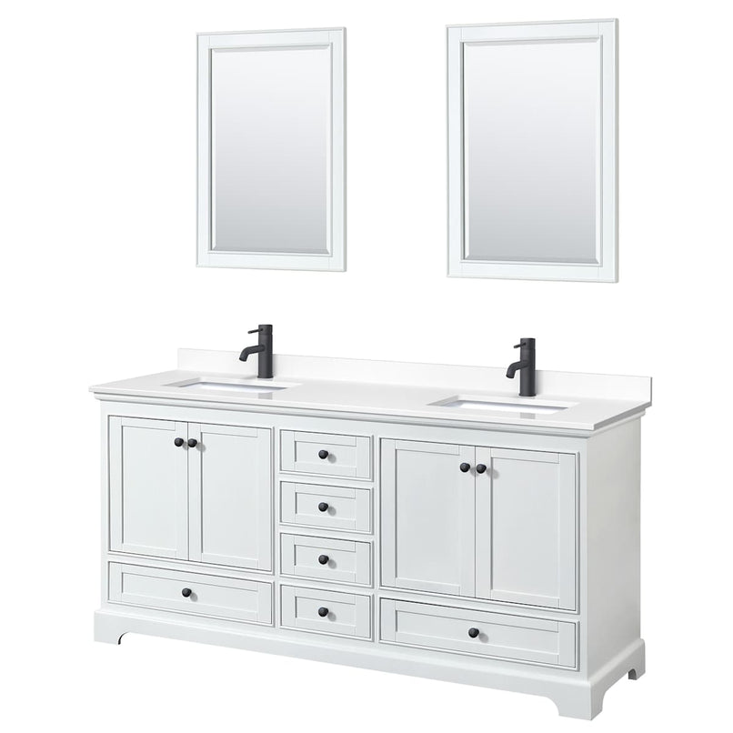 Deborah 72" Free Standing Double Basin Vanity Set with Cultured Marble Vanity Top and Framed Mirror - image 14
