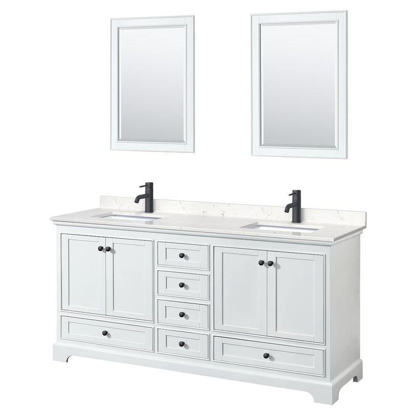 Deborah 72" Free Standing Double Basin Vanity Set with Cultured Marble Vanity Top and Framed Mirror - image 16