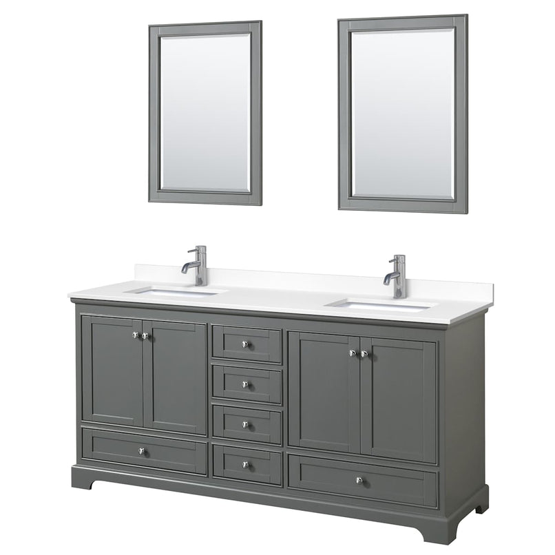 Deborah 72" Free Standing Double Basin Vanity Set with Cultured Marble Vanity Top and Framed Mirror - image 17