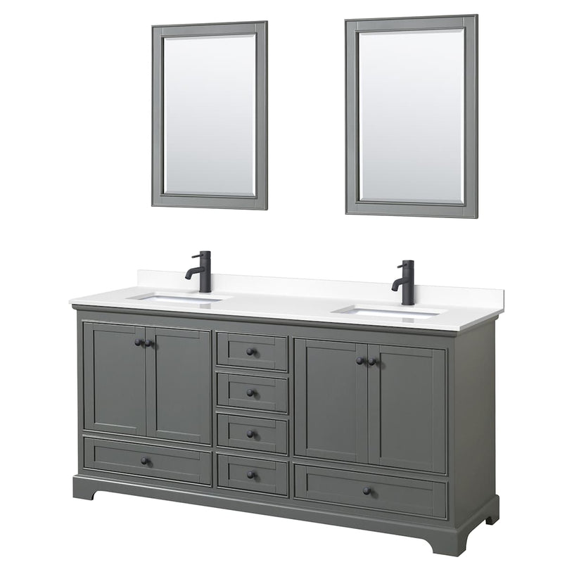 Deborah 72" Free Standing Double Basin Vanity Set with Cultured Marble Vanity Top and Framed Mirror - image 19