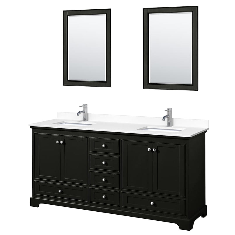 Deborah 72" Free Standing Double Basin Vanity Set with Cultured Marble Vanity Top and Framed Mirror - image 20