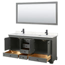 Deborah 72" Free Standing Double Basin Vanity Set with Cultured Marble Vanity Top and Framed Mirror - image 3
