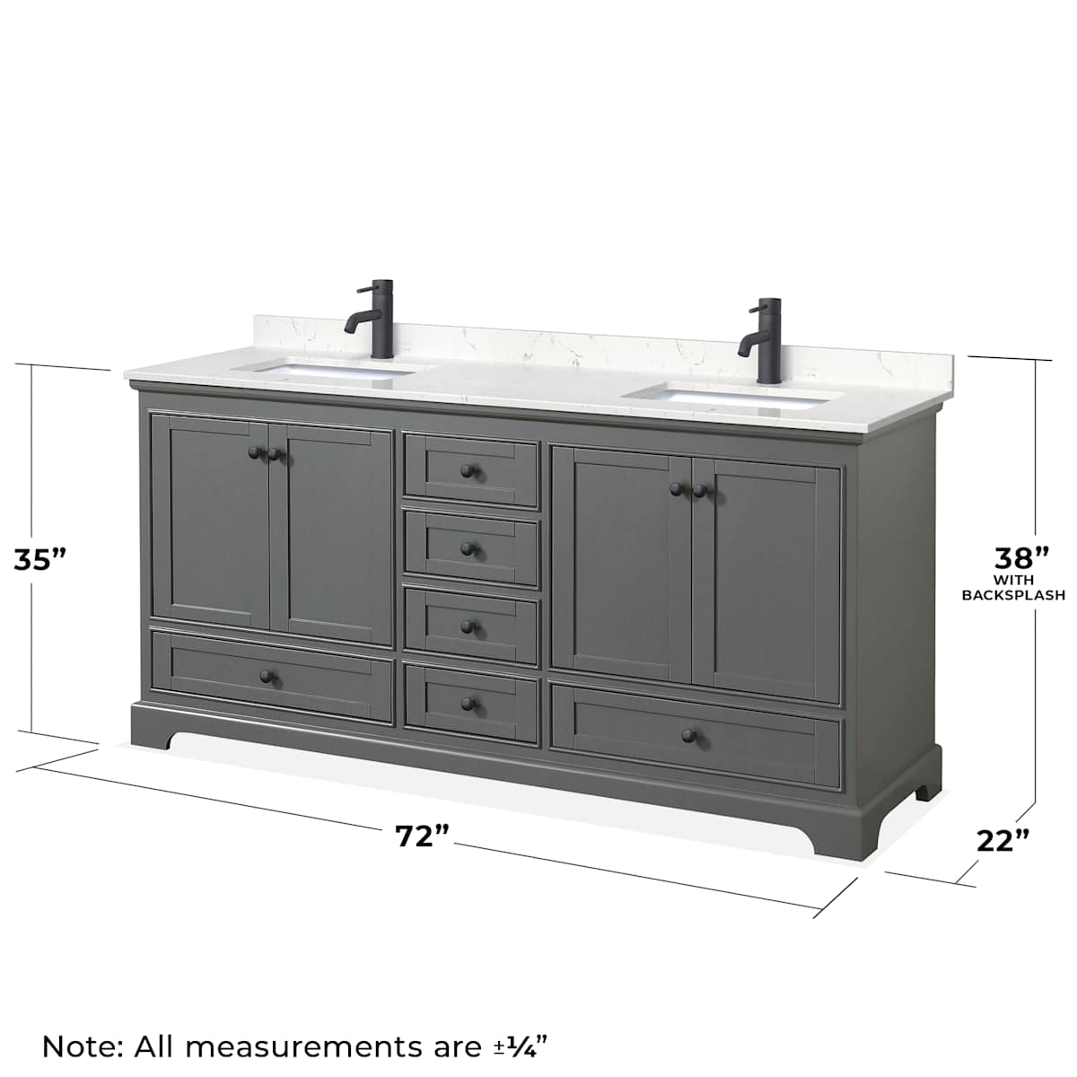 Deborah 72" Free Standing Double Basin Vanity Set with Cultured Marble Vanity Top and Framed Mirror