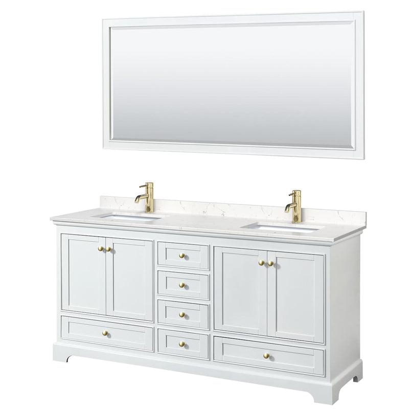 Deborah 72" Free Standing Double Basin Vanity Set with Cultured Marble Vanity Top and Framed Mirror - image 12