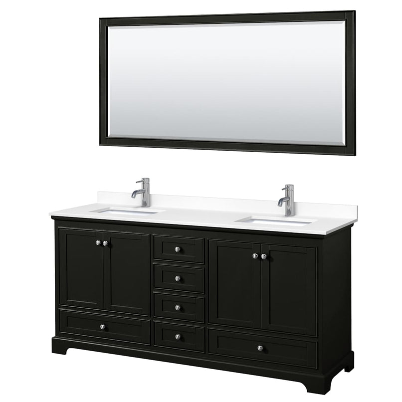 Deborah 72" Free Standing Double Basin Vanity Set with Cultured Marble Vanity Top and Framed Mirror - image 20