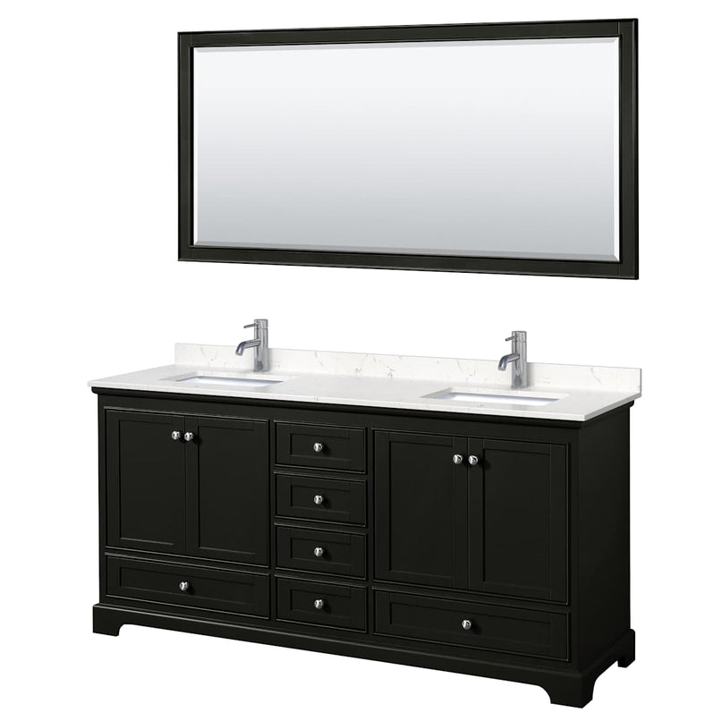 Deborah 72" Free Standing Double Basin Vanity Set with Cultured Marble Vanity Top and Framed Mirror - image 21