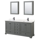Deborah 72" Free Standing Double Basin Vanity Set with Cultured Marble Vanity Top and Framed Mirror - image 2