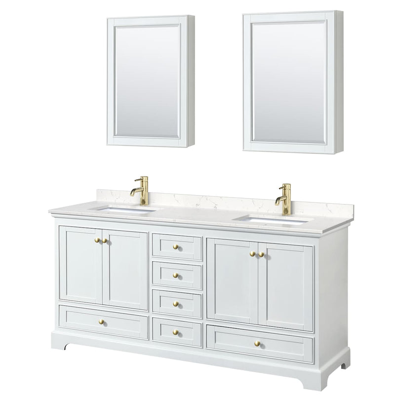 Deborah 72" Free Standing Double Basin Vanity Set with Cultured Marble Vanity Top and Framed Mirror - image 13