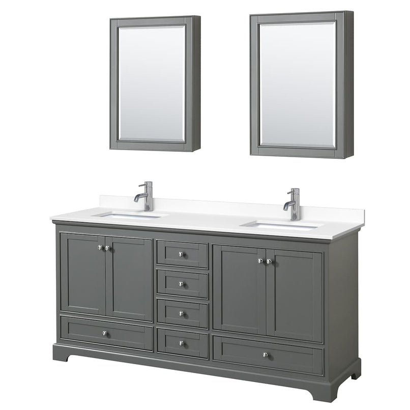 Deborah 72" Free Standing Double Basin Vanity Set with Cultured Marble Vanity Top and Framed Mirror - image 17