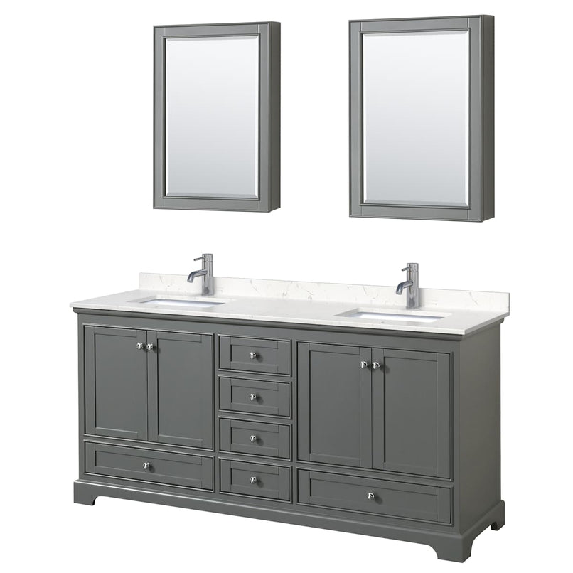 Deborah 72" Free Standing Double Basin Vanity Set with Cultured Marble Vanity Top and Framed Mirror - image 18