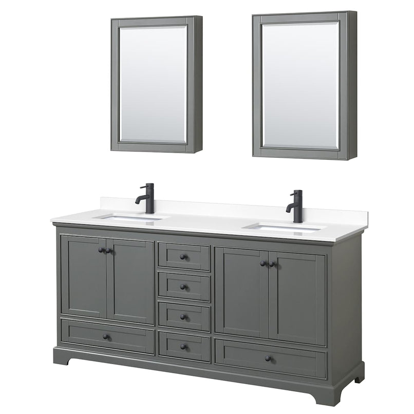 Deborah 72" Free Standing Double Basin Vanity Set with Cultured Marble Vanity Top and Framed Mirror - image 19