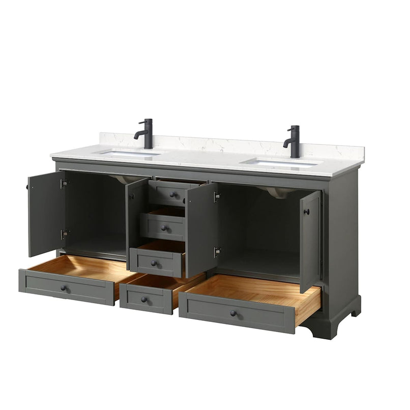 Deborah 72" Free Standing Double Basin Vanity Set with Cultured Marble Vanity Top - image 3