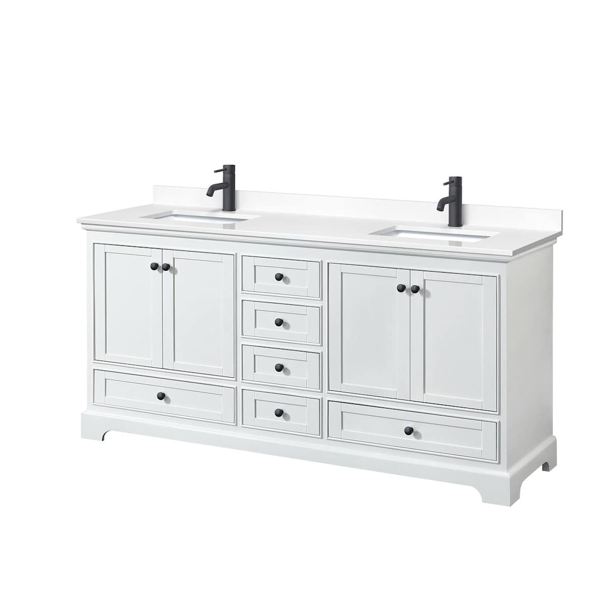 Deborah 72" Free Standing Double Basin Vanity Set with Cultured Marble Vanity Top
