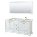 Deborah 72" Free Standing Double Vanity Set with Wood Cabinet, Marble Vanity Top, and Framed Mirror - image 10