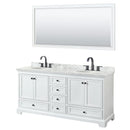 Deborah 72" Free Standing Double Vanity Set with Wood Cabinet, Marble Vanity Top, and Framed Mirror - image 11