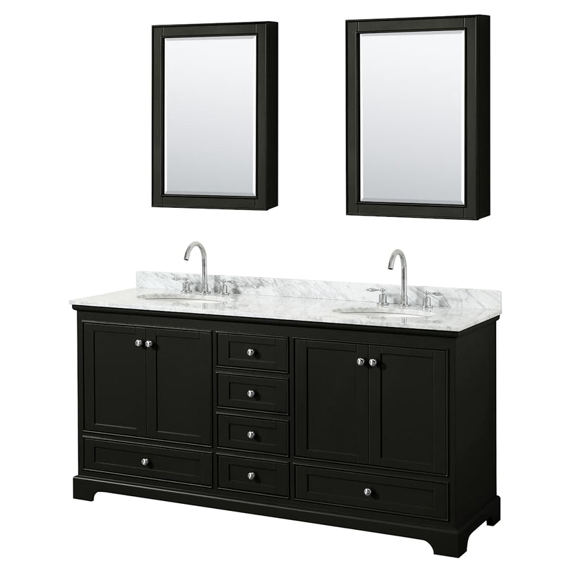 Deborah 72" Free Standing Double Vanity Set with Wood Cabinet, Marble Vanity Top, and Medicine Cabinet - image 14