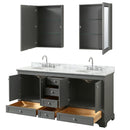 Deborah 72" Free Standing Double Vanity Set with Wood Cabinet, Marble Vanity Top, and Medicine Cabinet - image 19