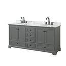 Deborah 72" Free Standing Double Vanity Set with Wood Cabinet and Marble Vanity Top - image 2