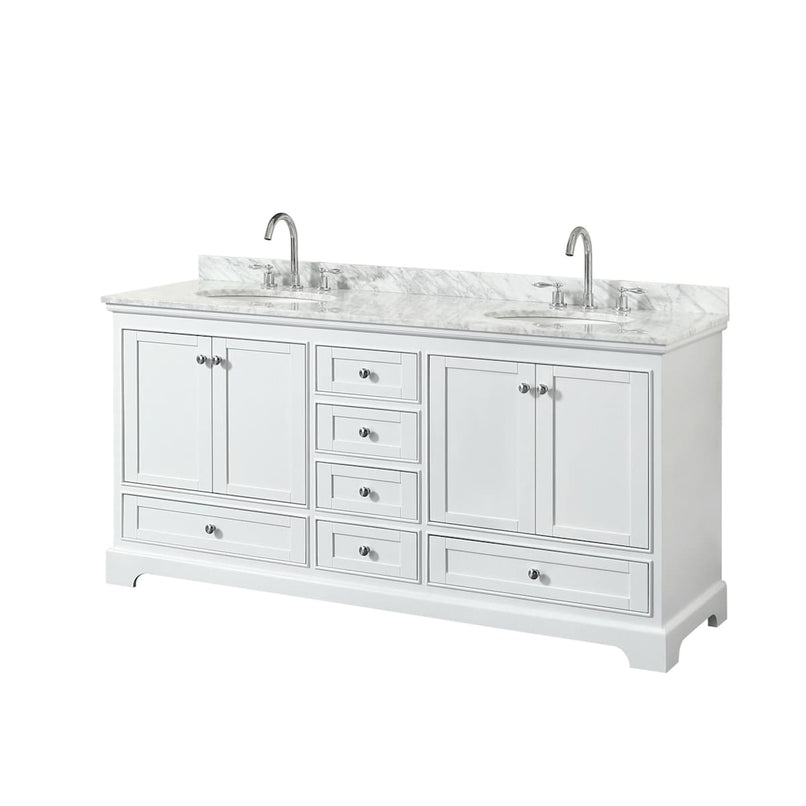 Deborah 72" Free Standing Double Vanity Set with Wood Cabinet and Marble Vanity Top - image 8