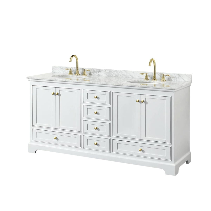 Deborah 72" Free Standing Double Vanity Set with Wood Cabinet and Marble Vanity Top - image 9