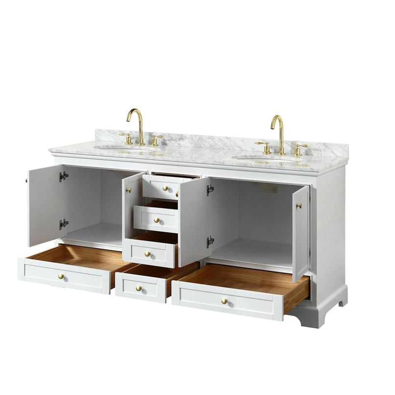 Deborah 72" Free Standing Double Vanity Set with Wood Cabinet and Marble Vanity Top - image 14