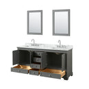 Deborah 72" Free Standing Double Vanity Set with Wood Cabinet, Marble Vanity Top, and Framed Mirror - image 19