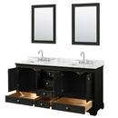 Deborah 72" Free Standing Double Vanity Set with Wood Cabinet, Marble Vanity Top, and Framed Mirror - image 20