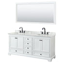 Deborah 72" Free Standing Double Vanity Set with Wood Cabinet, Marble Vanity Top, and Framed Mirror - image 11