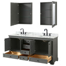 Deborah 72" Free Standing Double Vanity Set with Wood Cabinet, Marble Vanity Top, and Medicine Cabinet - image 3