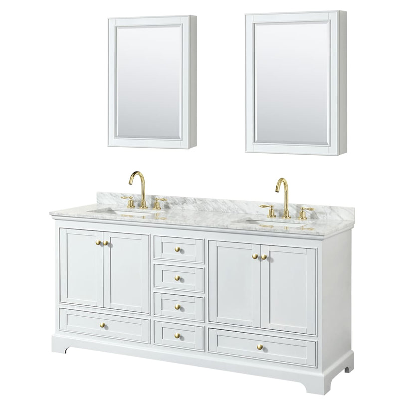 Deborah 72" Free Standing Double Vanity Set with Wood Cabinet, Marble Vanity Top, and Medicine Cabinet - image 10