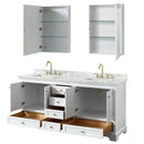 Deborah 72" Free Standing Double Vanity Set with Wood Cabinet, Marble Vanity Top, and Medicine Cabinet - image 18