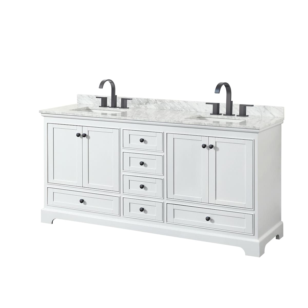 Deborah 72" Free Standing Double Vanity Set with Wood Cabinet and Marble Vanity Top