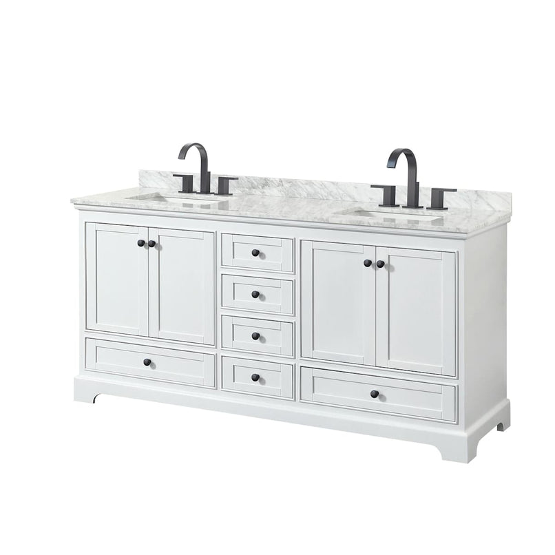 Deborah 72" Free Standing Double Vanity Set with Wood Cabinet and Marble Vanity Top - image 7