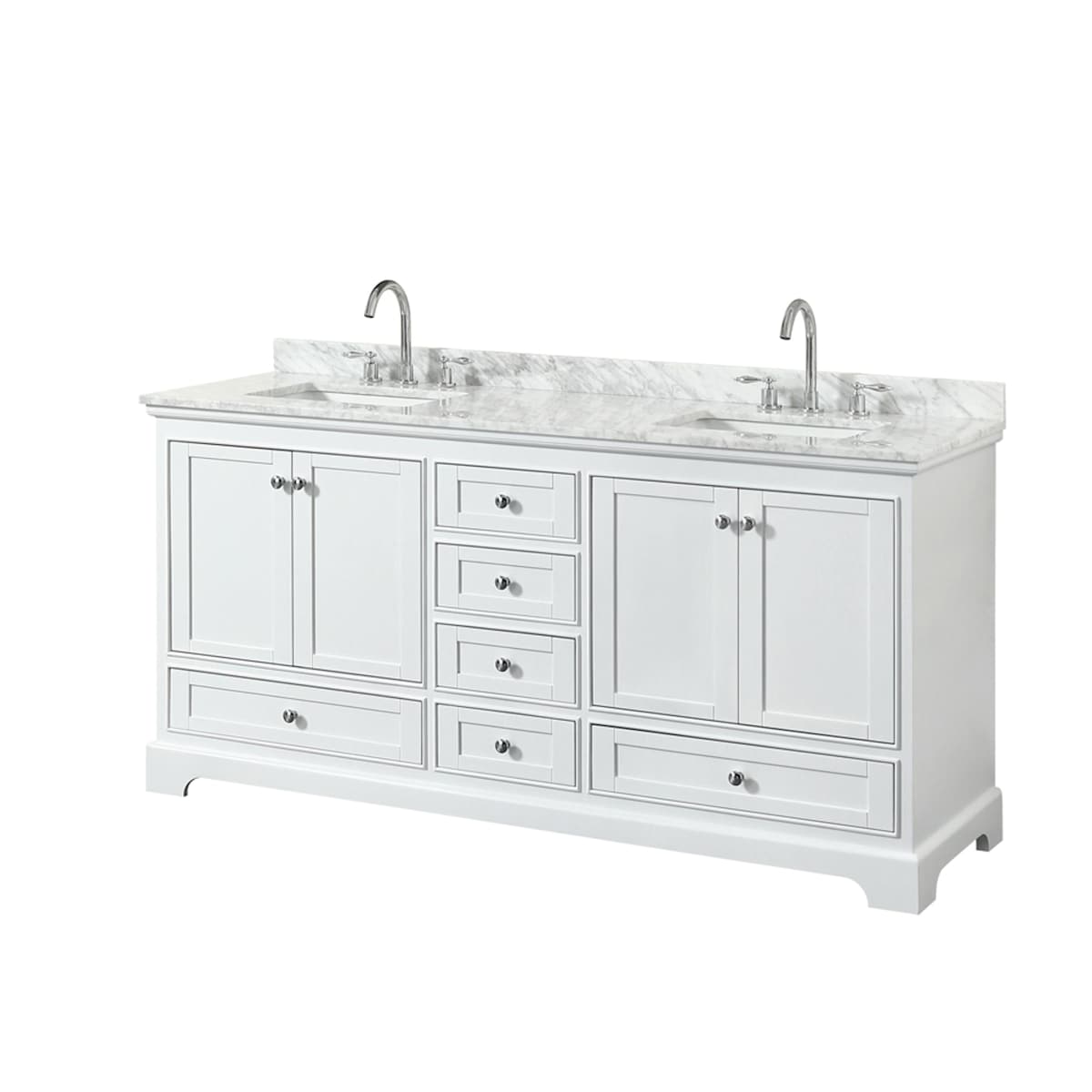Deborah 72" Free Standing Double Vanity Set with Wood Cabinet and Marble Vanity Top - image 8