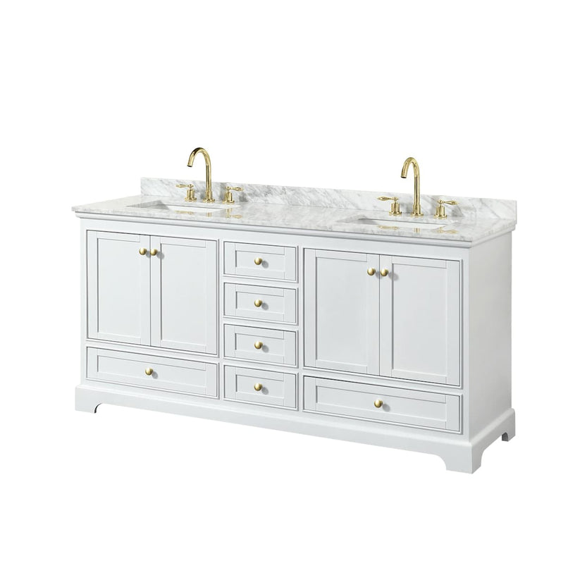 Deborah 72" Free Standing Double Vanity Set with Wood Cabinet and Marble Vanity Top - image 9