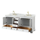 Deborah 72" Free Standing Double Vanity Set with Wood Cabinet and Marble Vanity Top - image 14