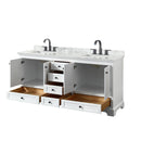 Deborah 72" Free Standing Double Vanity Set with Wood Cabinet and Marble Vanity Top - image 15