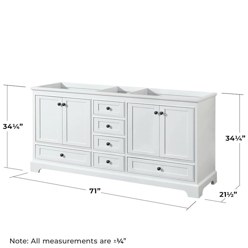 Deborah 71" Double Free Standing Wood Vanity Cabinet - Less Vanity Top - image 3