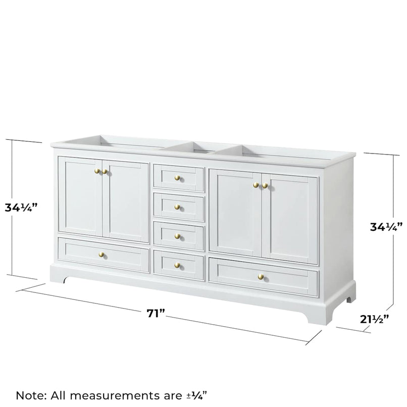 Deborah 71" Double Free Standing Wood Vanity Cabinet Only - Less Vanity Top - image 2