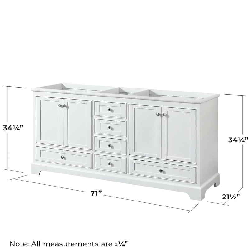 Deborah 71" Double Free Standing Wood Vanity Cabinet Only - Less Vanity Top - image 7