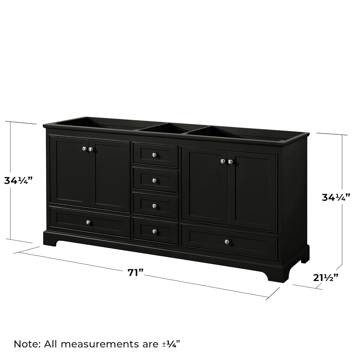 Deborah 71" Double Free Standing Wood Vanity Cabinet Only - Less Vanity Top - image 8