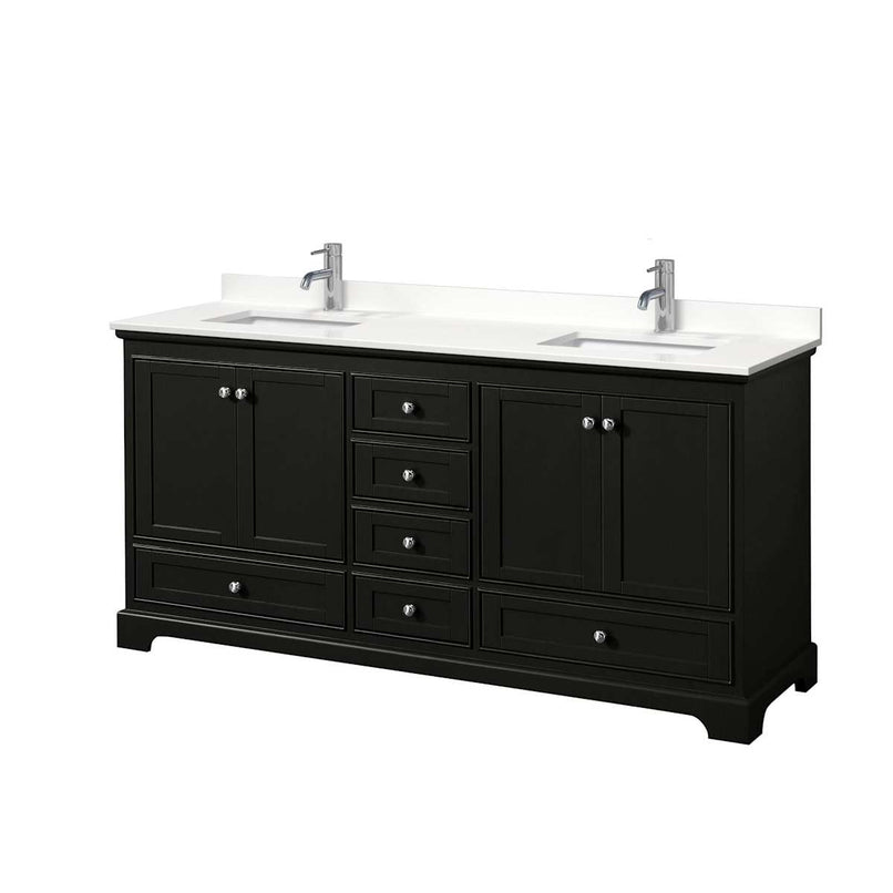 Deborah 72" Free Standing Double Basin Vanity Set with Cabinet and Quartz Vanity Top - image 1