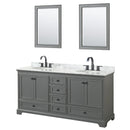 Deborah 72" Free Standing Double Vanity Set with Wood Cabinet, Marble Vanity Top, and Framed Mirror - image 1