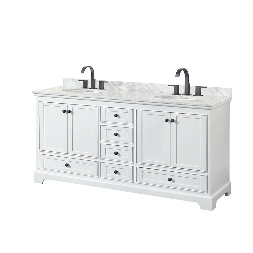 Deborah 72" Free Standing Double Vanity Set with Wood Cabinet and Marble Vanity Top - image 1