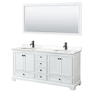 Deborah 72" Free Standing Double Basin Vanity Set with Cabinet, Quartz Vanity Top, and Framed Mirror - image 1