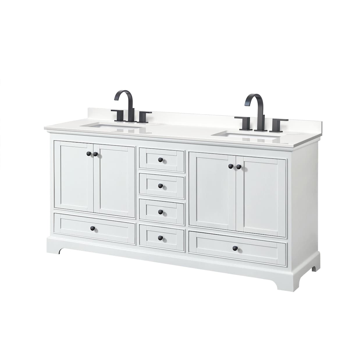 Deborah 72" Free Standing Double Basin Vanity Set with Cabinet and Quartz Vanity Top - image 1