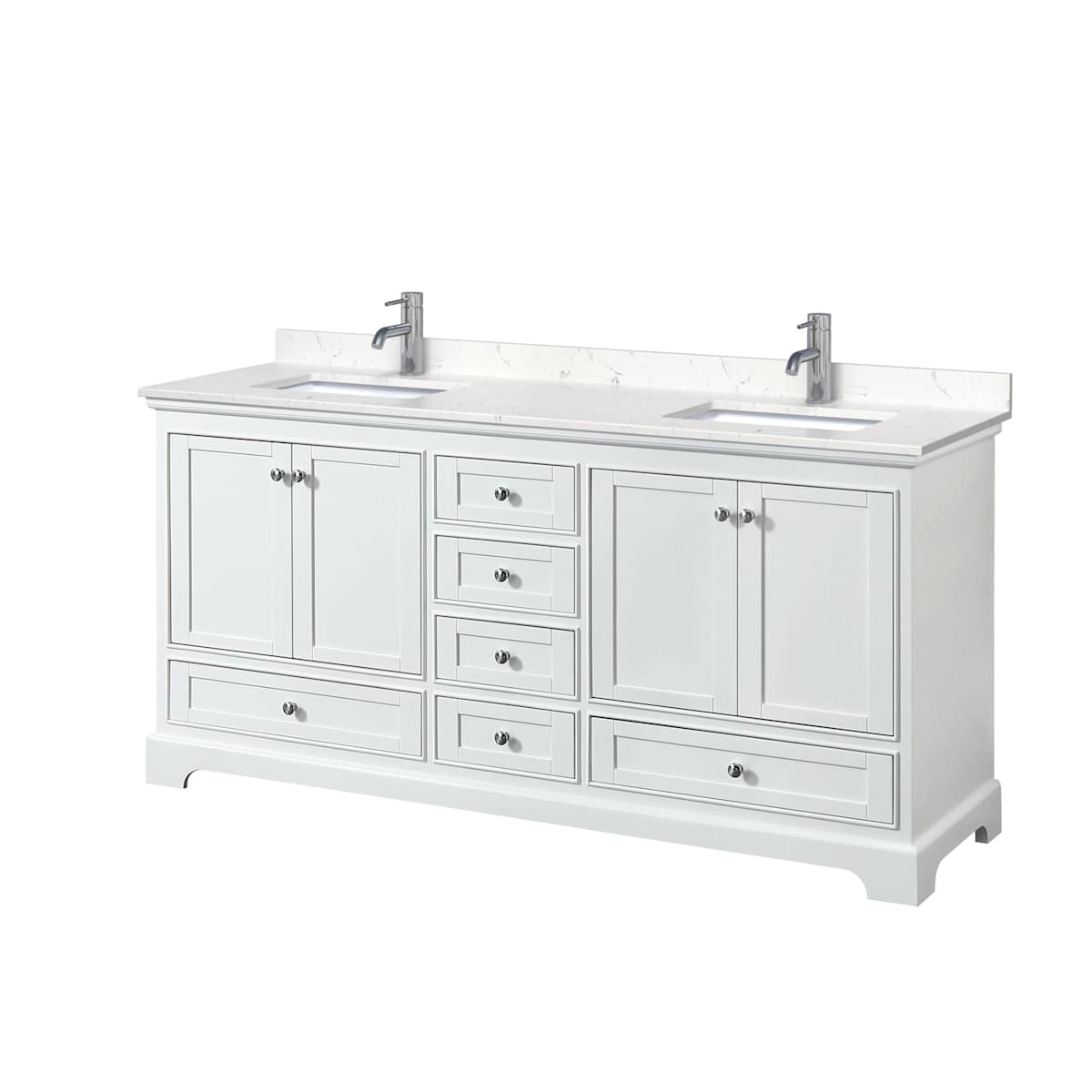 Deborah 72" Free Standing Double Basin Vanity Set with Cultured Marble Vanity Top - image 1